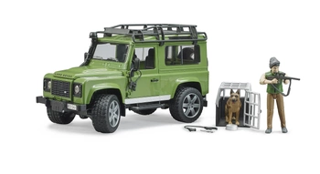 BRUDER 02587 Land Rover Defender z figurką leśnika i z psem