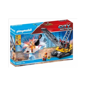 Playmobil Zestaw z figurkami City Action 70442 - koparka linowa z elementem konstrukcyjnymi