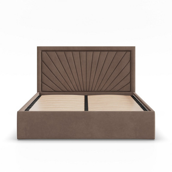 ADAMS Łóżko stelażowe VASTO 160x200 cm z drewniany stelaż -  TRINITY kakaowy