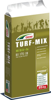 DCM Turf-Mix - cały sezon, NK 18-8+0,008 % Fe-40% MO, nawóz organiczno - mineralny, 25 kg
