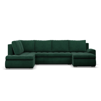 ADAMS Narożnik FORESTA ULO z leżanką i otomaną POSO 14 - butelkowa zieleń