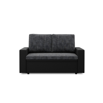 ADAMS LUNA Sofa 2-osobowa rozkładana pianka poliuretanowa - ciemny szary + czarny