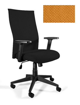 Fotel biurowy BLACK ON BLACK PLUS tkanina PS - ŻÓŁTY