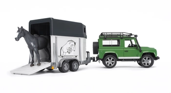 BRUDER 02592 Land Rover z przyczepą dla konia i figurką konia