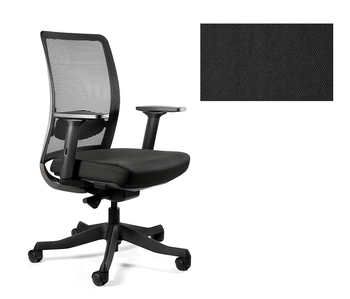 UNIQUE Fotel biurowy ANGGUN M - szara siatka/ tkanina BL418 BLACK