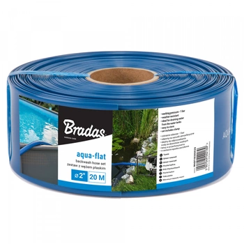 BRADAS Wąż płaski AQUA - FLAT PE/EVA w zestawie z opaską W.P.1 - 2" - 30m