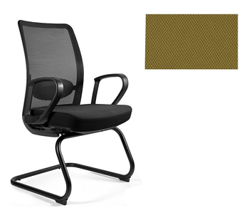 UNIQUE Krzesło biurowe ANGGUN SKID - niebieska siatka/ tkanina BL408 KHAKI