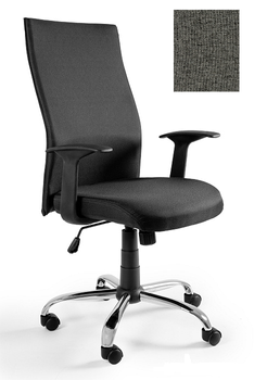 UNIQUE Fotel biurowy BLACK ON BLACK tkanina LF - ciemny szary