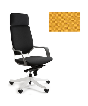 UNIQUE Fotel biurowy APOLLO - biały/ tkanina BL404 HONEY