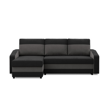 ADAMS Narożnik L ORION rozkładany, sprężyny bonellowe czarno-szary