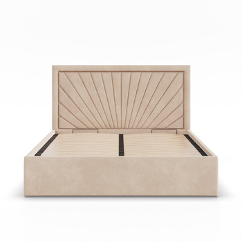 ADAMS  Łóżko stelażowe VASTO 160x200 cm z metalowym podnoszonym stelażem - TRINITY beżowy