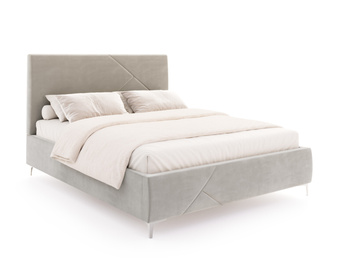 FDM Łóżko tapicerowane NAVARO 160x200 cm z pojemnikiem i stelażem podnoszonym - TRINITY szary