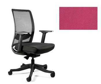 UNIQUE Fotel biurowy ANGGUN M - szara siatka/ tkanina BL401 MAGENTA