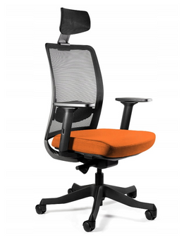 UNIQUE Fotel biurowy ANGGUN czarna siatka / tkanina BL405 MANDARIN