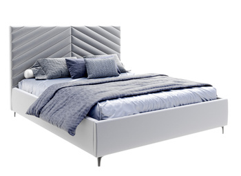 FDM Łóżko tapicerowane ELEGANTE 180x200 cm z pojemnikiem i stelażem podnoszonym - TRINITY grafitowy