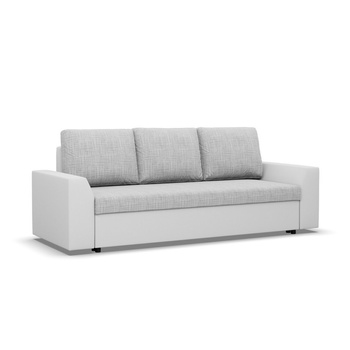 ADAMS Kanapa LUGO rozkładana, sprężyny bonell - jasny szary + biały