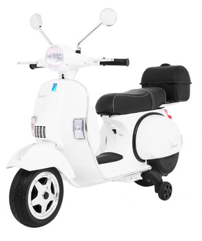 Skuter Vespa elektryczny dla dzieci Biały + Kółka pomocnicze