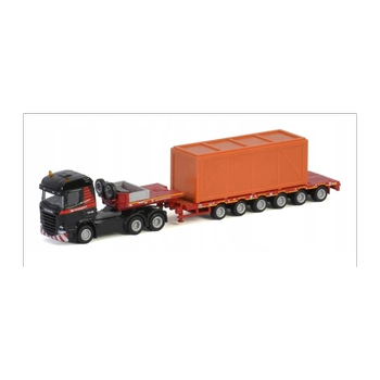 MAMMOET TOYS Scania Streamline Highline Ciągnik siodłowy z naczepą i drewniany kontener 71-2028