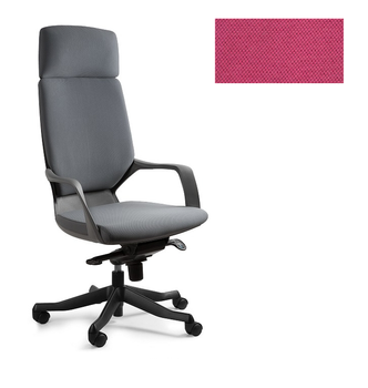 UNIQUE Fotel biurowy APOLLO - czarne / tkanina BL401 MAGENTA
