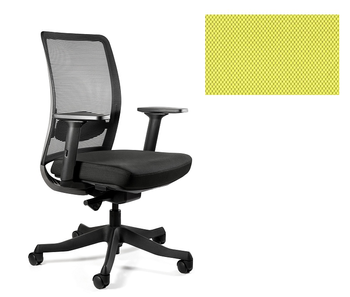 UNIQUE Fotel biurowy ANGGUN M - szara siatka/ tkanina BL410 MUSTARD
