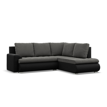 ADAMS Narożnik FORESTA z otomaną TRINITY 15 + REAL 11 szary/czarny