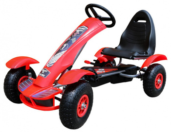 Duży Gokart pompowane koła czerwony - F618.CR