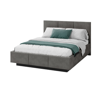 Łóżko lewitujące tapicerowane AVEIRO 120x200 cm z pojemnikiem i stelażem podnoszonym - TRINITY grafitowy