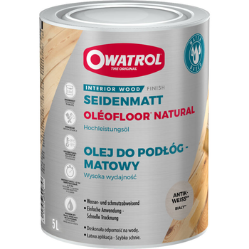 OWATROL Oleofloor Natural - wodny olej do drewna na podłogi biały 5L