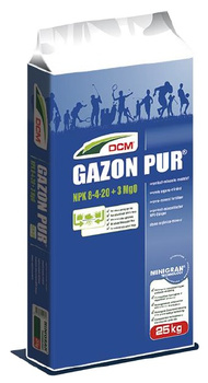 DCM Gazon-Pur - antymech, NPK 8-4-20+3MgO nawóz organiczno - mineralny, 25 kg