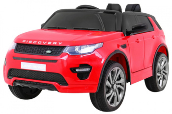 Auto na akumulator Land Rover Discovery czerwony + Pilot + 5-pkt pasy + Regulacja siedzenia + EVA + MP3 LED