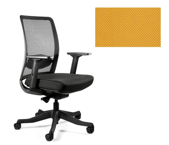 UNIQUE Fotel biurowy ANGGUN M - czarna siatka/ tkanina BL404 HONEY