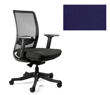 UNIQUE Fotel biurowy ANGGUN M - szara siatka/ tkanina BL412 NAVYBLUE