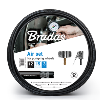 BRADAS Komplet do pompowania kół - długość 12m