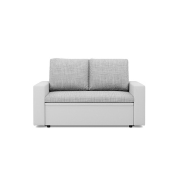 ADAMS LUNA Sofa 2-osobowa rozkładana pianka poliuretanowa - szary + biały