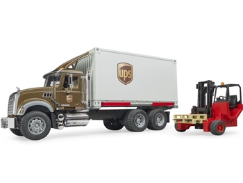 BRUDER 02828 MACK Granite UPS kontener z wóżkiem widłowym