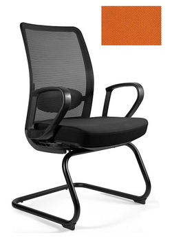UNIQUE Krzesło biurowe ANGGUN SKID - niebieska siatka/ tkanina BL405 MANDARIN