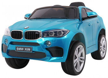 BMW X6M Elektryczne Autko dla dzieci niebieski + pilot + EVA  + Audio + LED