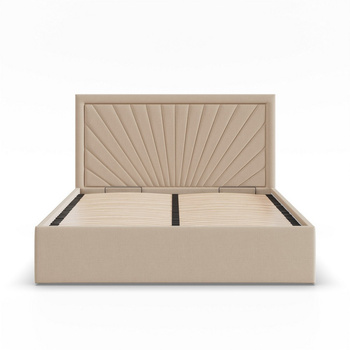 ADAMS Łóżko stelażowe VASTO 140x200 cm z metalowym podnoszonym stelażem - HUGO krem