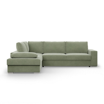 ADAMS Narożnik VELANO  z funkcją spania, sztruks oliwkowy