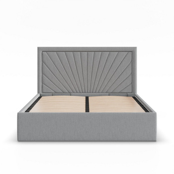 ADAMS Łóżko stelażowe VASTO 160x200 cm z metalowym podnoszonym stelażem - HUGO silver