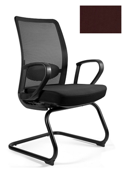 UNIQUE Krzesło biurowe ANGGUN SKID - czarna siatka/ tkanina BL406 COCOA