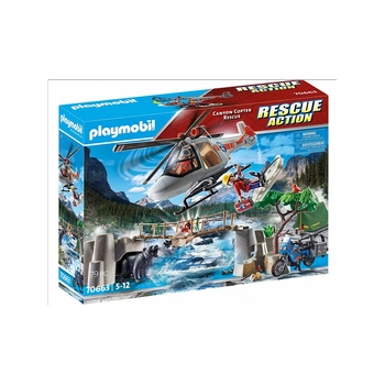 Playmobil Zestaw figurek Rescue Action 70663 - misja śmigłowca w kanionie