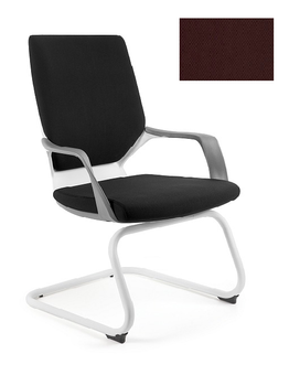 UNIQUE Krzesło biurowe APOLLO SKID - biały / tkanina BL406 COCOA
