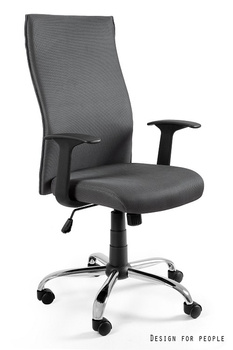 UNIQUE Fotel biurowy BLACK ON BLACK - szary