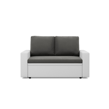ADAMS LUNA Sofa 2-osobowa rozkładana pianka poliuretanowa - szary + biały