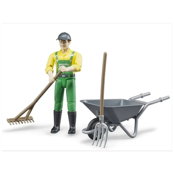 BRUDER Figurka pracownika konserwacji zieleni wraz z akcesoriami 62610