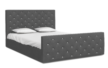 Łóżko tapicerowane PASSION 180x200 cm grafitowy z pojemnikiem na pościel