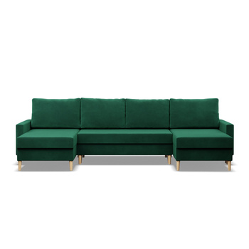 ADAMS Narożnik BLANK U rozkładany, sprężyny  bonell - butelkowa zieleń