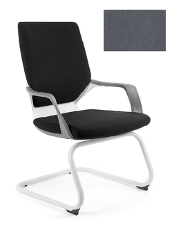 UNIQUE Krzesło biurowe APOLLO SKID - biały / tkanina BL417 SLATEGREY