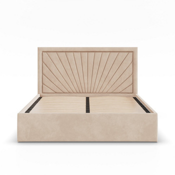 ADAMS Łóżko stelażowe VASTO 160x200 cm z drewniany stelaż -  TRINITY beżowy